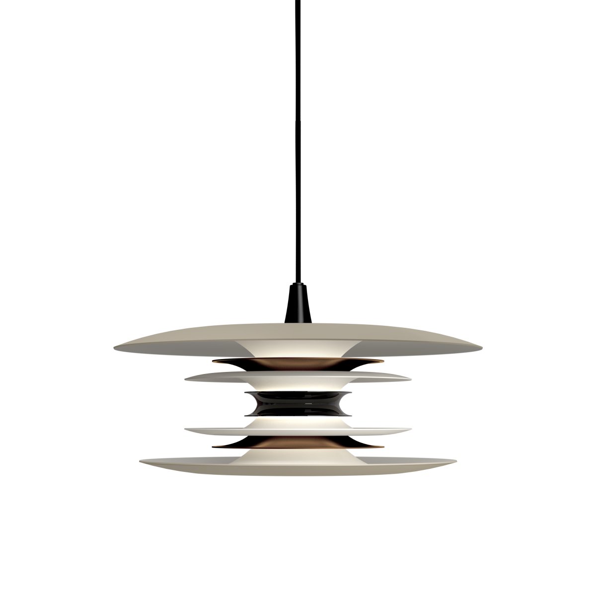 Diablo Ø40 Sand/bronse Taklampe Fra Belid - Diablo-pendelen er en del av den eksklusive Diablo-familien, designet av Joakim Fihn, og er ogs&aring; tilgjengelig som gulv-, bord- og vegglampe.