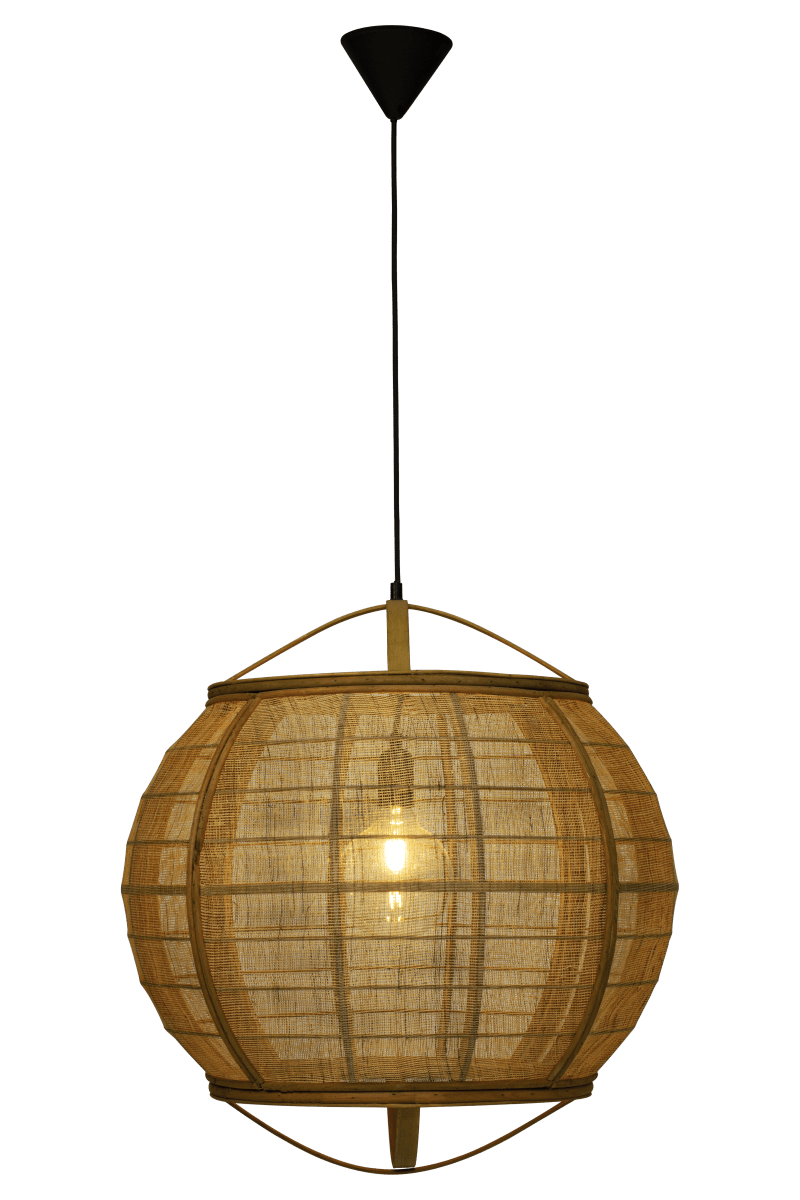 Borneo Ø58 Natur Taklampe Fra Aneta Lighting - Den håndlagde skjermen filtrerer lyset fra lampen og sprer et mykt og behagelig lys i rommet.
