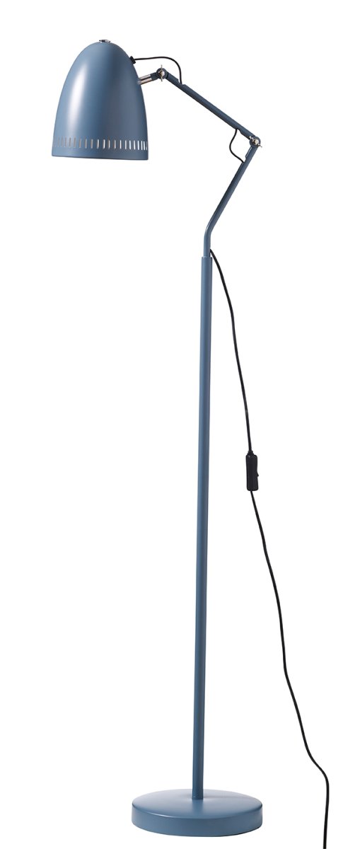 Dynamo 1 Blå gulvlampe Fra Superliving - Dynamo gulvlampe laget av matt metall i en dempet bl&aring;farge er en stilig og praktisk belysningsl&oslash;sning.