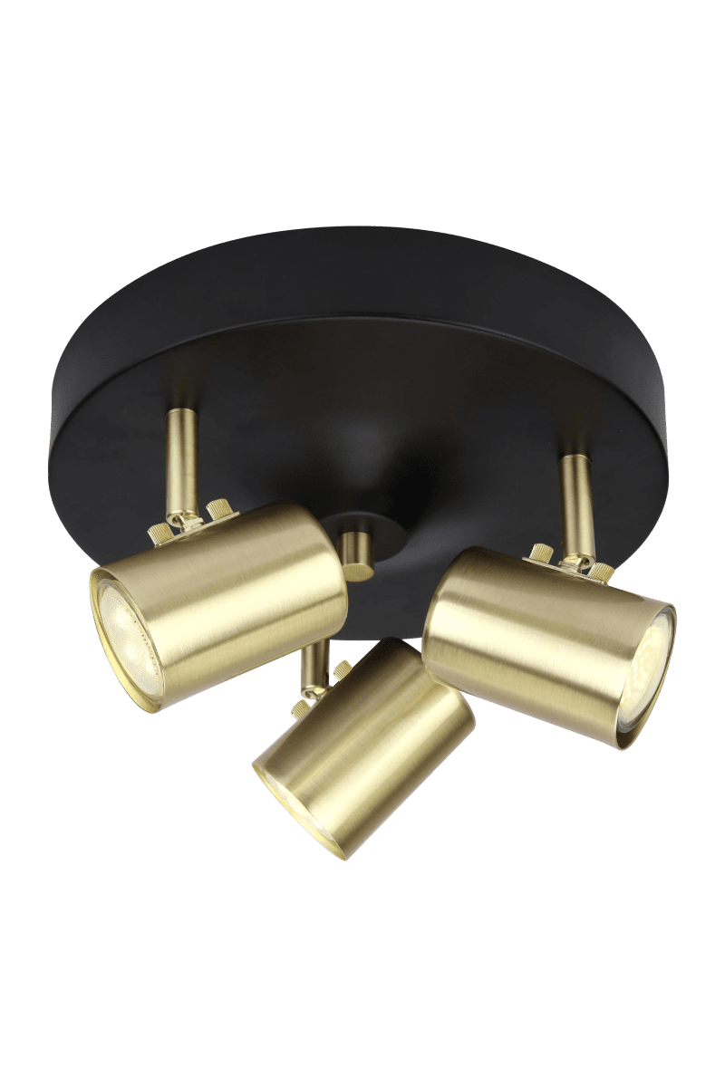 Balder 3 Matt messing spotlight Fra Aneta Lighting - Balder er en moderne spotlight som kombinerer funksjon og stil i et kompakt format.