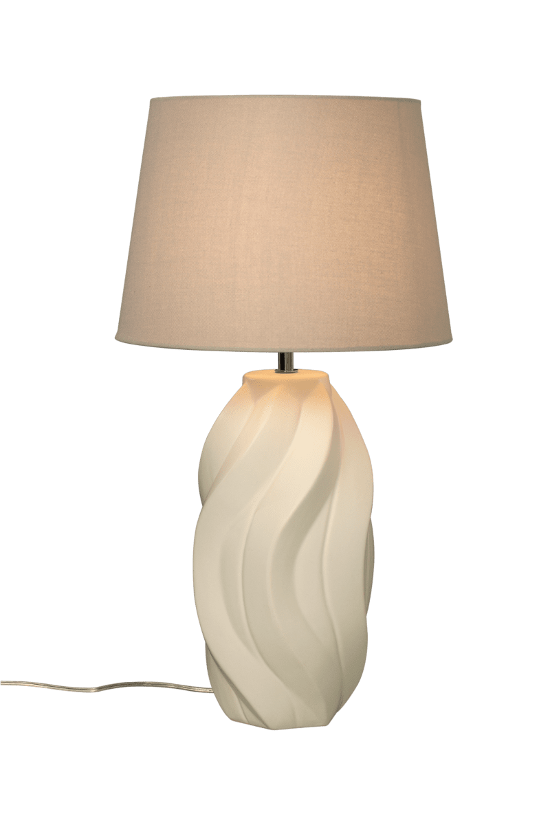 Fiorella 65cm Naturlig hvit bordlampe Fra Aneta Lighting - Fiorella er mer enn bare en lampe &ndash; det er et kunstverk som gir hjemmet ditt en sofistikert og avslappende f&oslash;lelse.