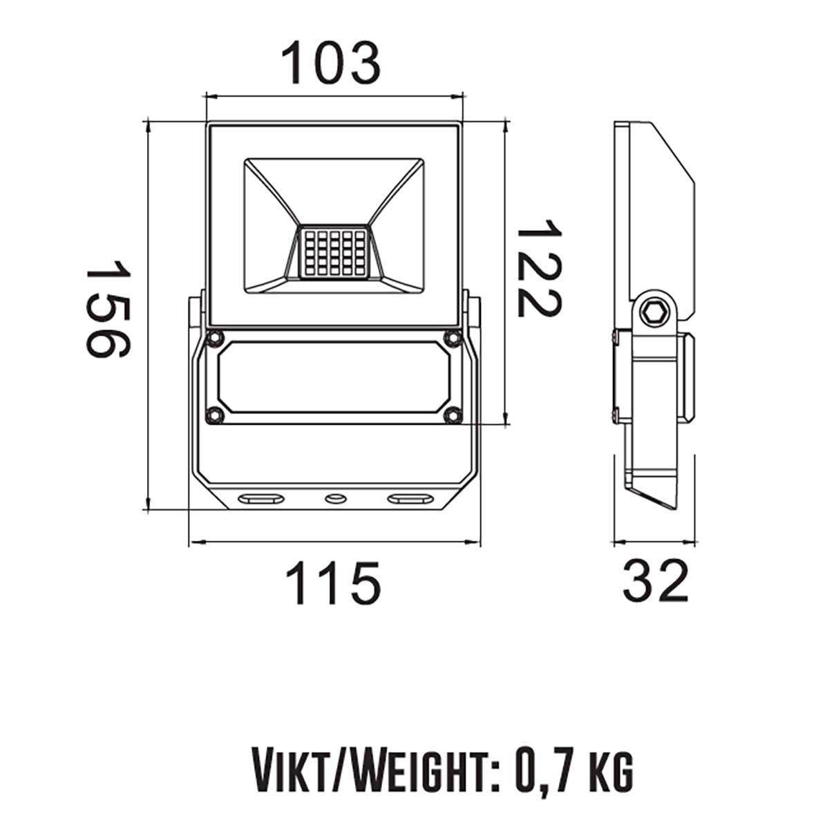 Elly lyskaster 10W Svart Fra Designlight - Med beskyttelsesklasse IP65 er armaturen fullstendig st&oslash;vtett og beskyttet mot kraftig regn, noe som gj&oslash;r den ideell for fasader, inngangspartier, gangveier og andre utsatte milj&oslash;er.