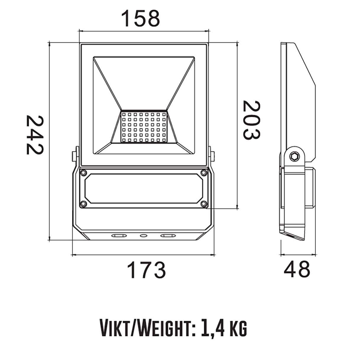 Elly lyskaster 50W Svart Fra Designlight - Den er et utmerket valg for belysning av innkj&oslash;rsler, inngangspartier, terrasser, g&aring;rdsplasser og andre utend&oslash;rsmilj&oslash;er der det er &oslash;nskelig med jevnt og effektivt lys.