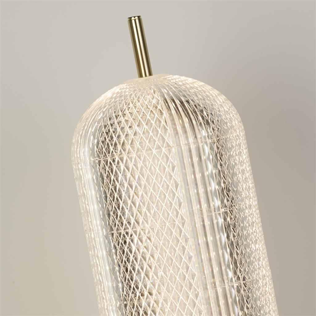Capsule 60cm Messing bordlampe Fra Searchlight - Capsule er en elegant og moderne bordlampe med detaljer i satengmessing og en skjerm i akrylglass som sprer et mykt og behagelig lys.