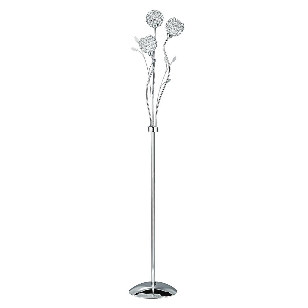 Zoom bilde av Bellis Krom gulvlampe Fra Searchlight - Bellis-gulvlampen er laget av forkrommet metall og gir et moderne og elegant uttrykk.