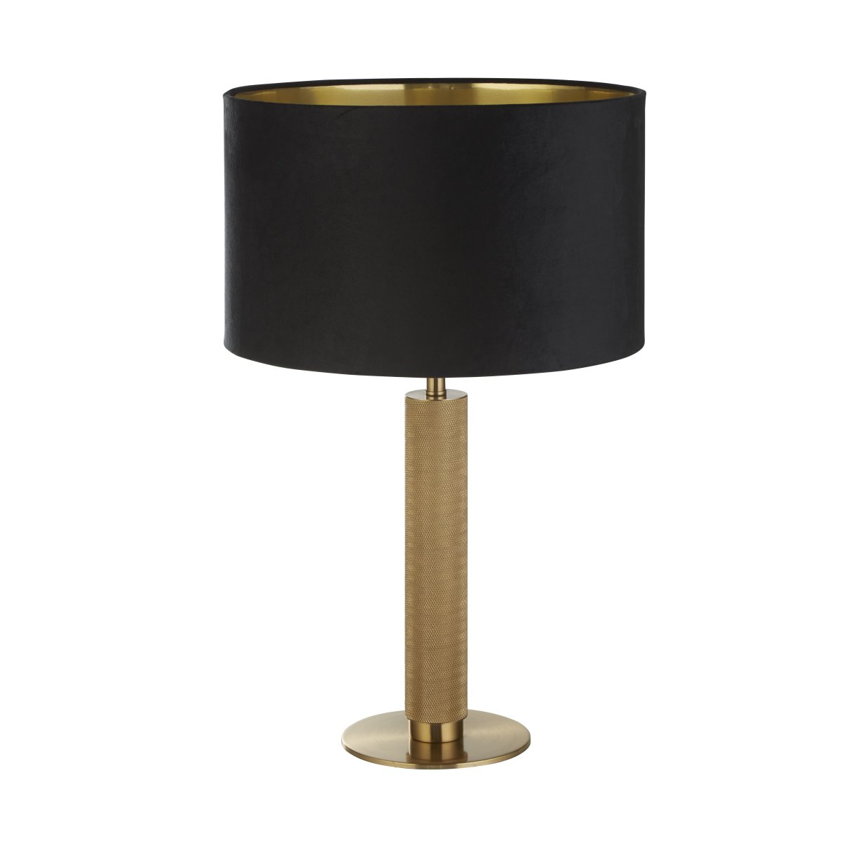 London 63cm Grønn bordlampe Fra Searchlight - Den gr&oslash;nne lampeskjermen med gyllent interi&oslash;r sprer en varm og myk gl&oslash;d, mens den riflede foten i gullfarget metall gir et sofistikert preg.