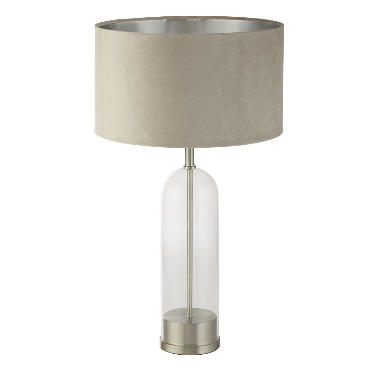 Oxford 44cm Beige bordlampe Fra Searchlight - Oxford bordlampe kombinerer klassisk design med moderne stil p&aring; en s&oslash;t m&aring;te.