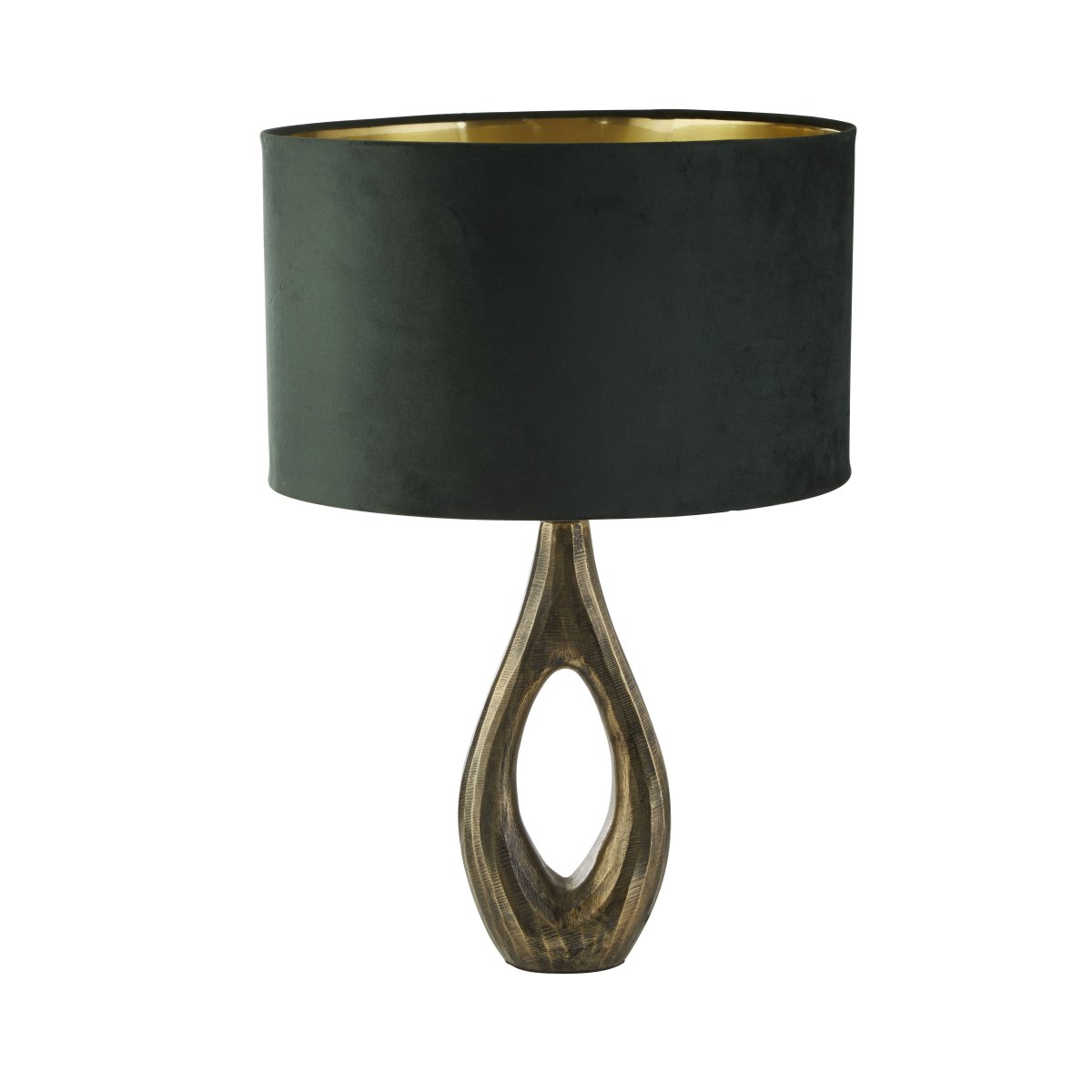 Bucklow 40cm Grønn bordlampe Fra Searchlight - Lampens raffinerte design gir en f&oslash;lelse av sofistikert stil og skaper en varm, myk belysning som er perfekt for &aring; skape en innbydende atmosf&aelig;re i stuen eller soverommet.