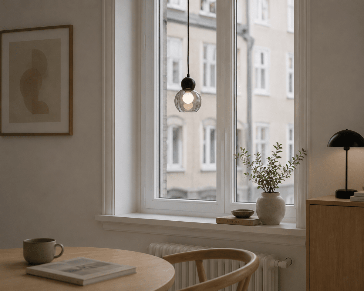 Barba Ø15 Røyk/svart vinduslampe Fra Lampan - Barba er en stilig vinduslampe med et moderne og minimalistisk design.