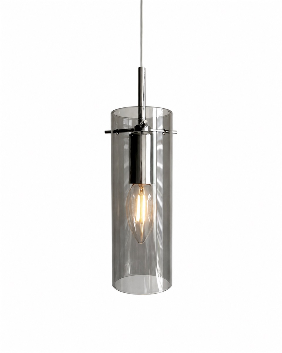 Cilinda Ø7 Krom/røkt vinduslampe Fra Nordic Lighting - Cilinda er en tidl&oslash;s vinduslampe med elegant design.