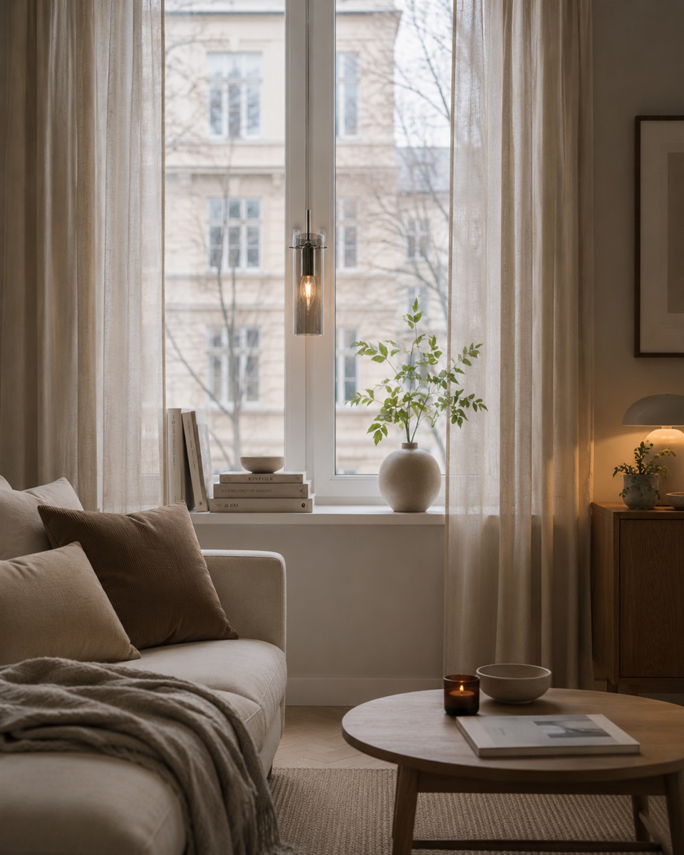 Cilinda Ø7 Krom/røkt vinduslampe Fra Nordic Lighting - Cilinda er en tidl&oslash;s vinduslampe med elegant design.