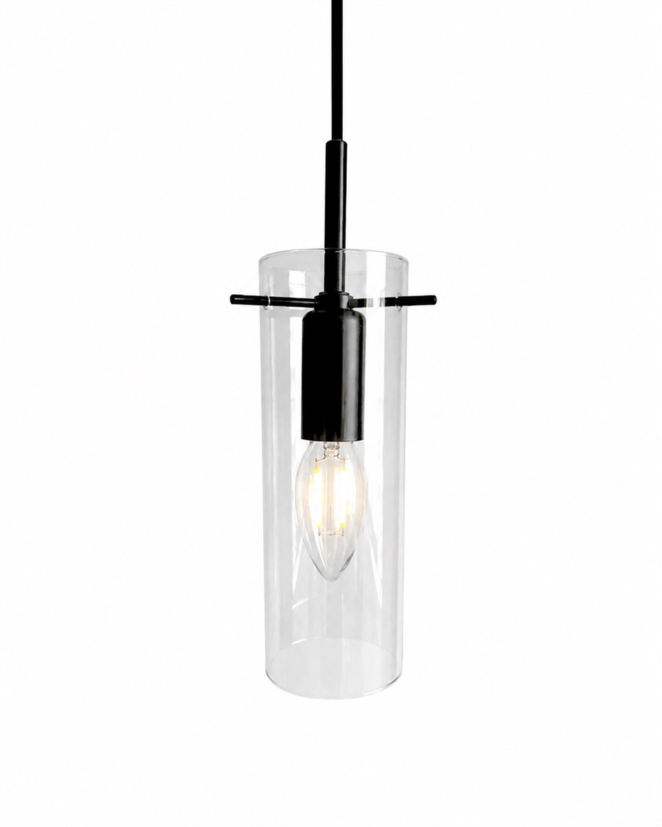Cilinda Ø7 Svart/gjennomsiktig vinduslampe Fra Nordic Lighting - Cilinda er en tidl&oslash;s vinduslampe med stilig design.