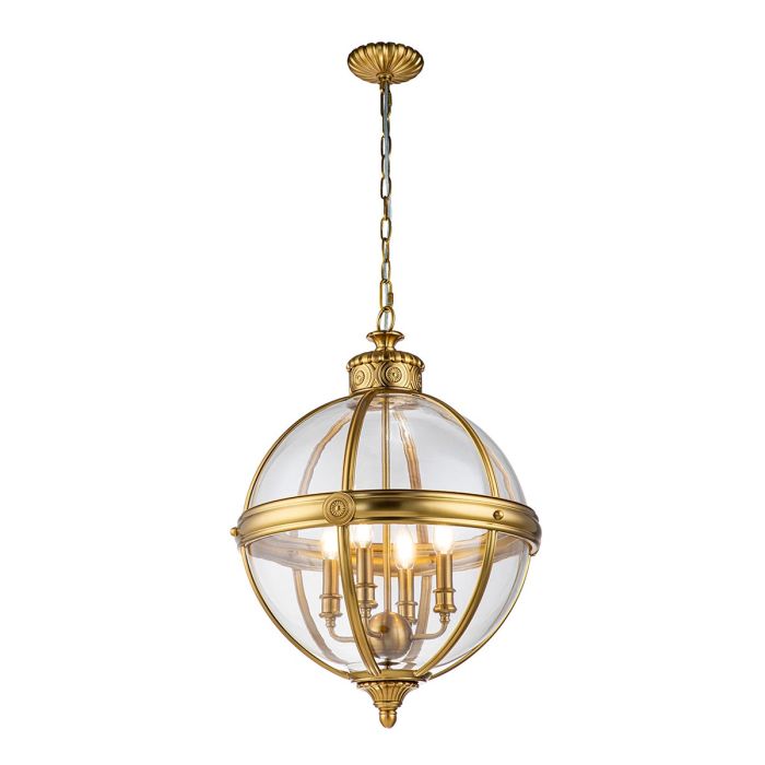 Adams Ø50 Messing Taklampe Fra Elstead Lighting - Dekorative metalldetaljer rundt b&aring;de takkupen og kronen gir en solid f&oslash;lelse og en ekstra fin finish.