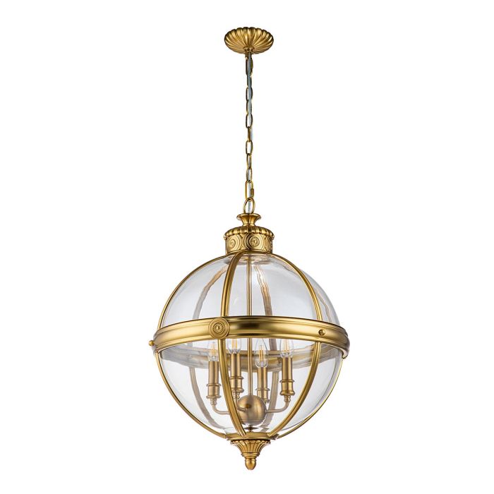 Adams Ø50 Messing Taklampe Fra Elstead Lighting - Dekorative metalldetaljer rundt b&aring;de takkupen og kronen gir en solid f&oslash;lelse og en ekstra fin finish.