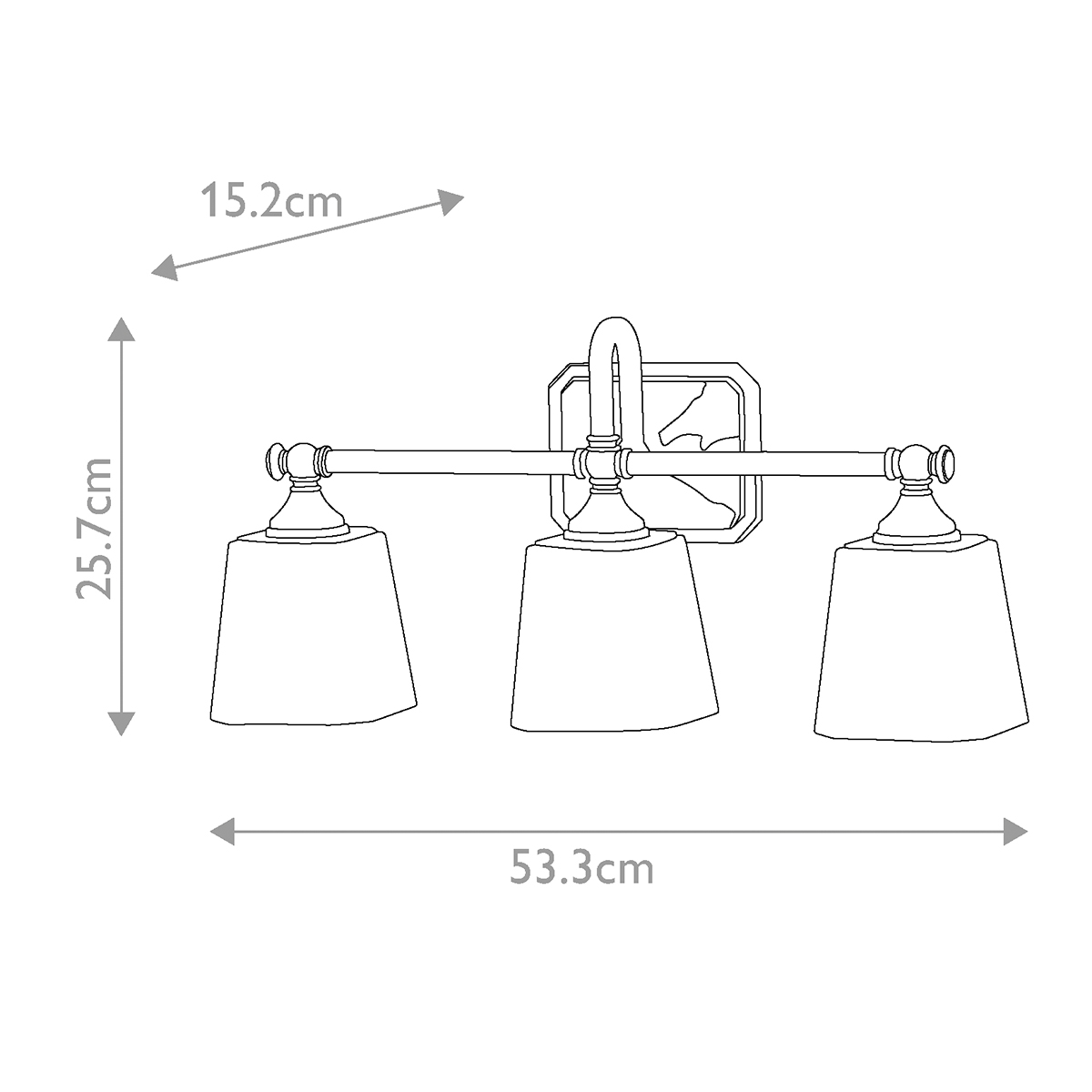 Concord 53cm Krom baderomslampe Fra Elstead Lighting - Med en IP44-klassifisering er Concord beskyttet mot fuktighet og vannsprut, noe som gjør den ideell for plassering ved speilet eller langs veggen.