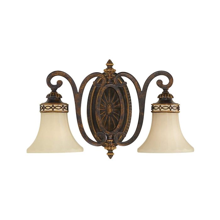 Drawing Room 46cm Bronse vegglampe Fra Elstead Lighting - Ljusk&auml;llorna p&aring; vardera arm omfamnas av varsin dekorativ glassk&auml;rm som bidrar med en fin och harmonisk ljusspridning i rummet.