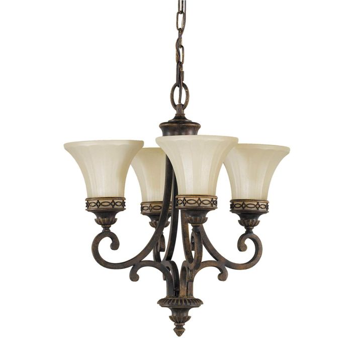 Drawing Room Ø45 Bronse Taklampe Fra Elstead Lighting - Varje ljusk&auml;lla omfamnas av ett dekorativt glas vilket skapar en vacker och harmonisk ljusspridning i rummet.