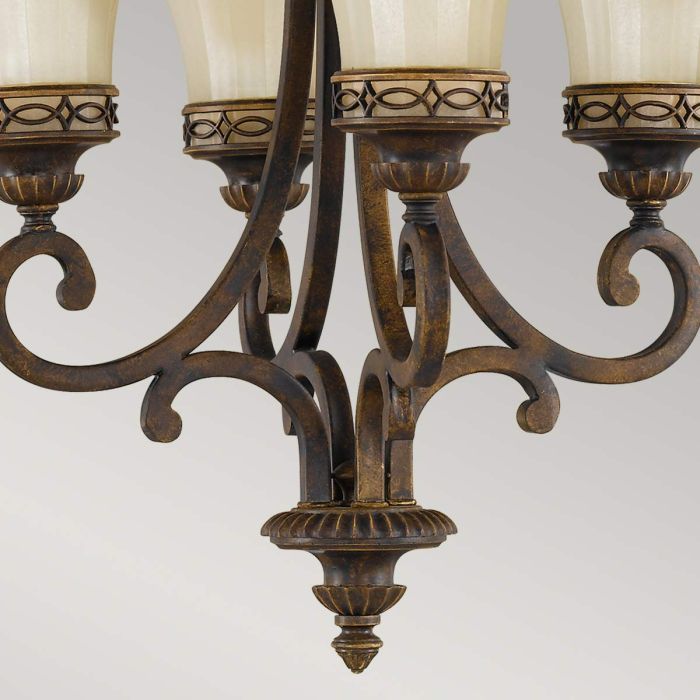 Drawing Room Ø45 Bronse Taklampe Fra Elstead Lighting - Varje ljusk&auml;lla omfamnas av ett dekorativt glas vilket skapar en vacker och harmonisk ljusspridning i rummet.
