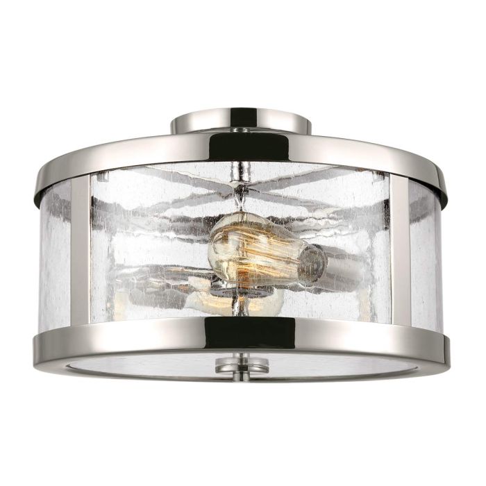 Harrow Ø38 Polert nikkel plafond Fra Elstead Lighting - Harrow er et utmerket valg for gangen, kj&oslash;kkenet eller soverommet der du &oslash;nsker en stilig og funksjonell taklampe.