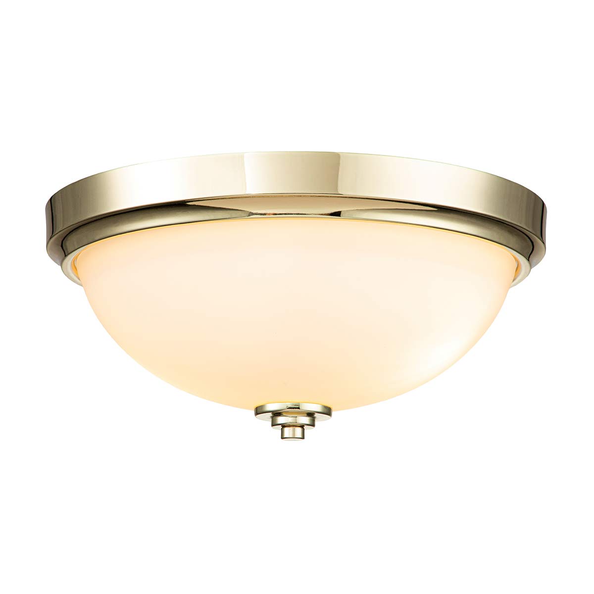Malibu Ø34 Polert messing baderomslampe Fra Elstead Lighting - Malibu plafond i polert messing er en elegant og allsidig taklampe som passer både klassisk og moderne interiør.