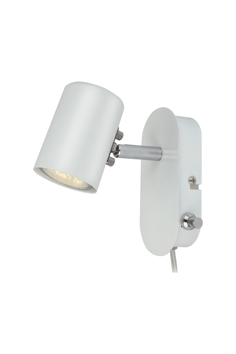 Balder Hvit leselampe Fra Aneta Lighting - Balder vegglampe er enkel &aring; montere og fleksibel &aring; bruke, og tilbyr b&aring;de stil og praktisk belysning for hjemmet.