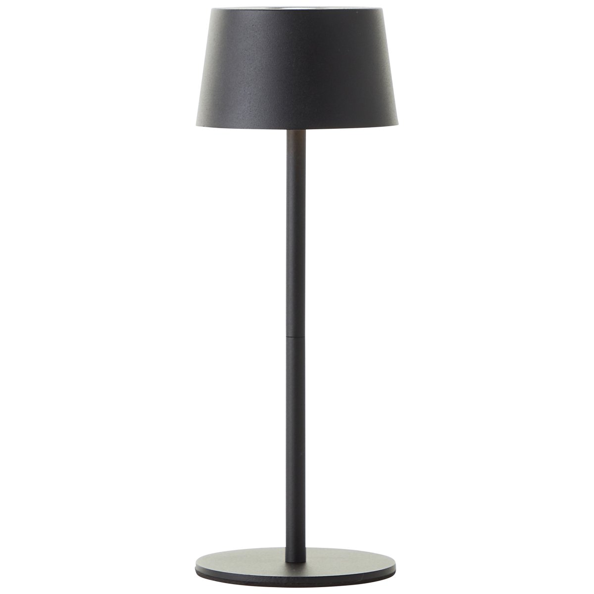 Jona 25cm Svart bærbar Fra Brilliant - Jona er en liten b&aelig;rbar bordlampe laget av svart metall.