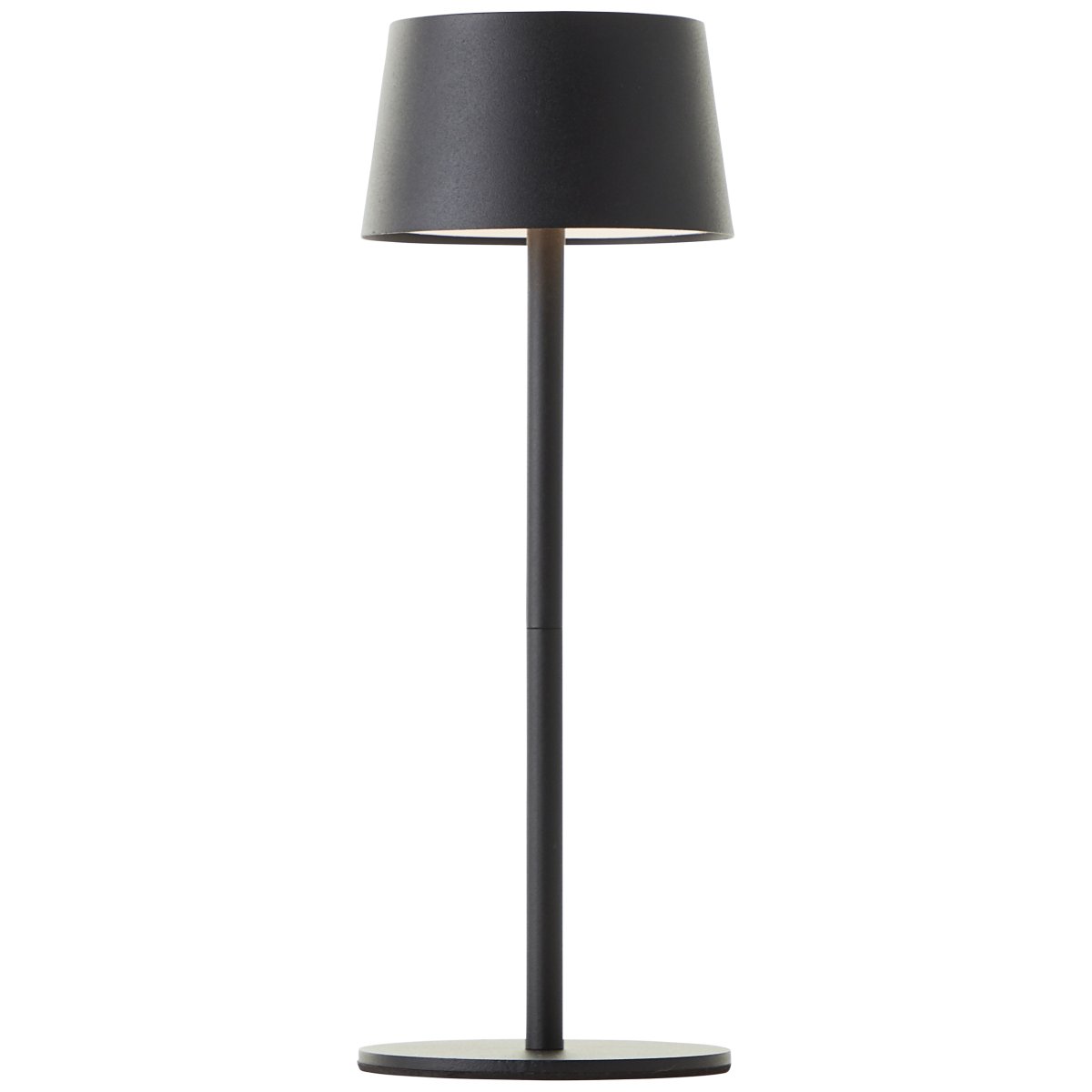 Jona 25cm Svart bærbar Fra Brilliant - Jona er en liten b&aelig;rbar bordlampe laget av svart metall.
