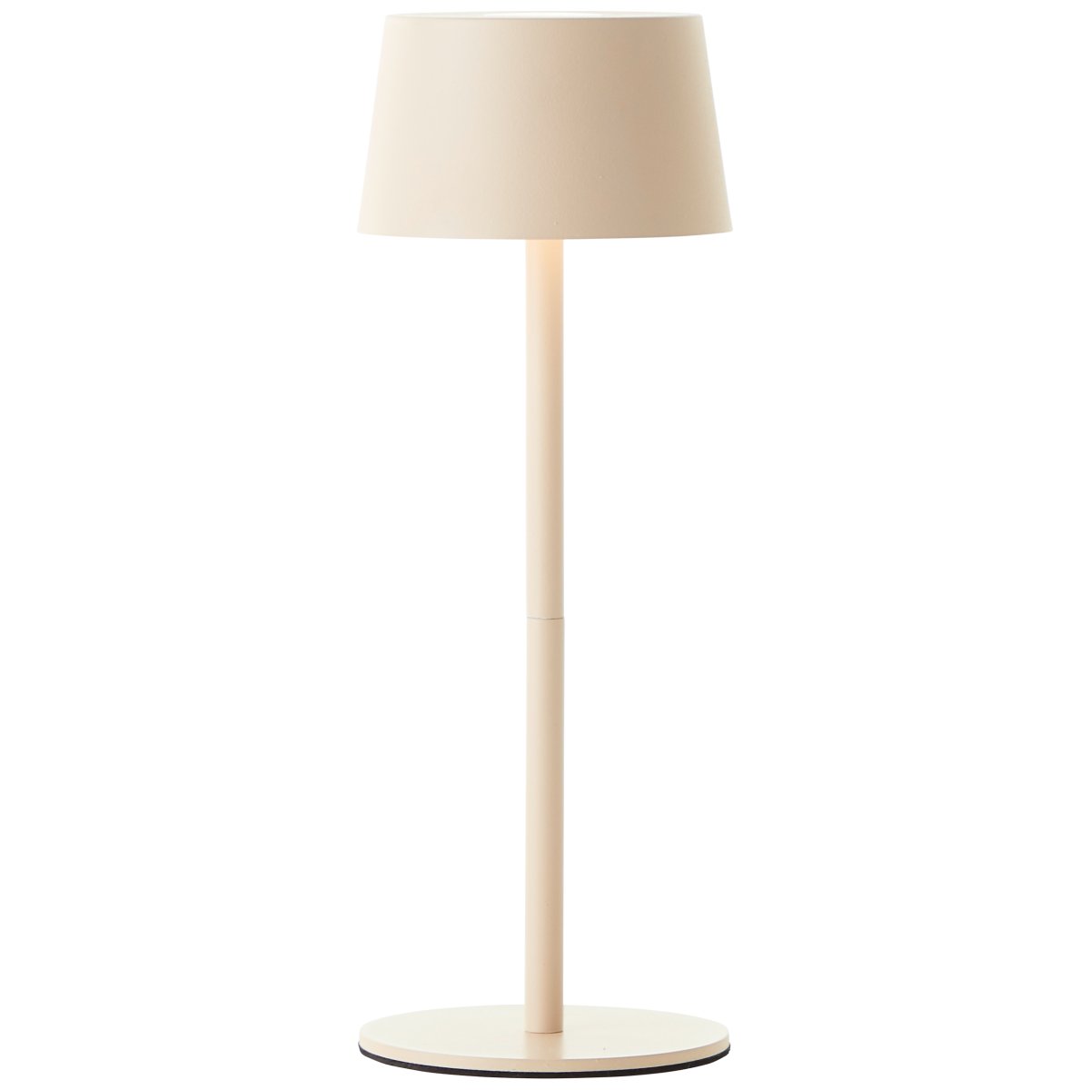 Jona 25cm Beige bærbar Fra Brilliant - Jona er en liten b&aelig;rbar bordlampe laget av beige metall.