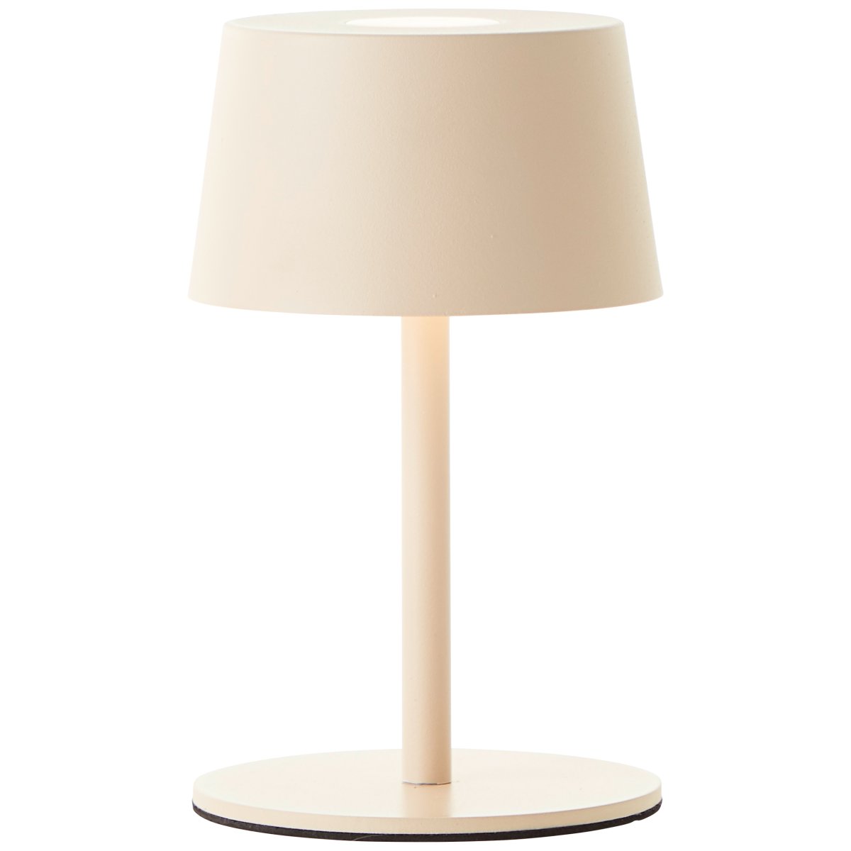 Jona 25cm Beige bærbar Fra Brilliant - Jona er en liten b&aelig;rbar bordlampe laget av beige metall.