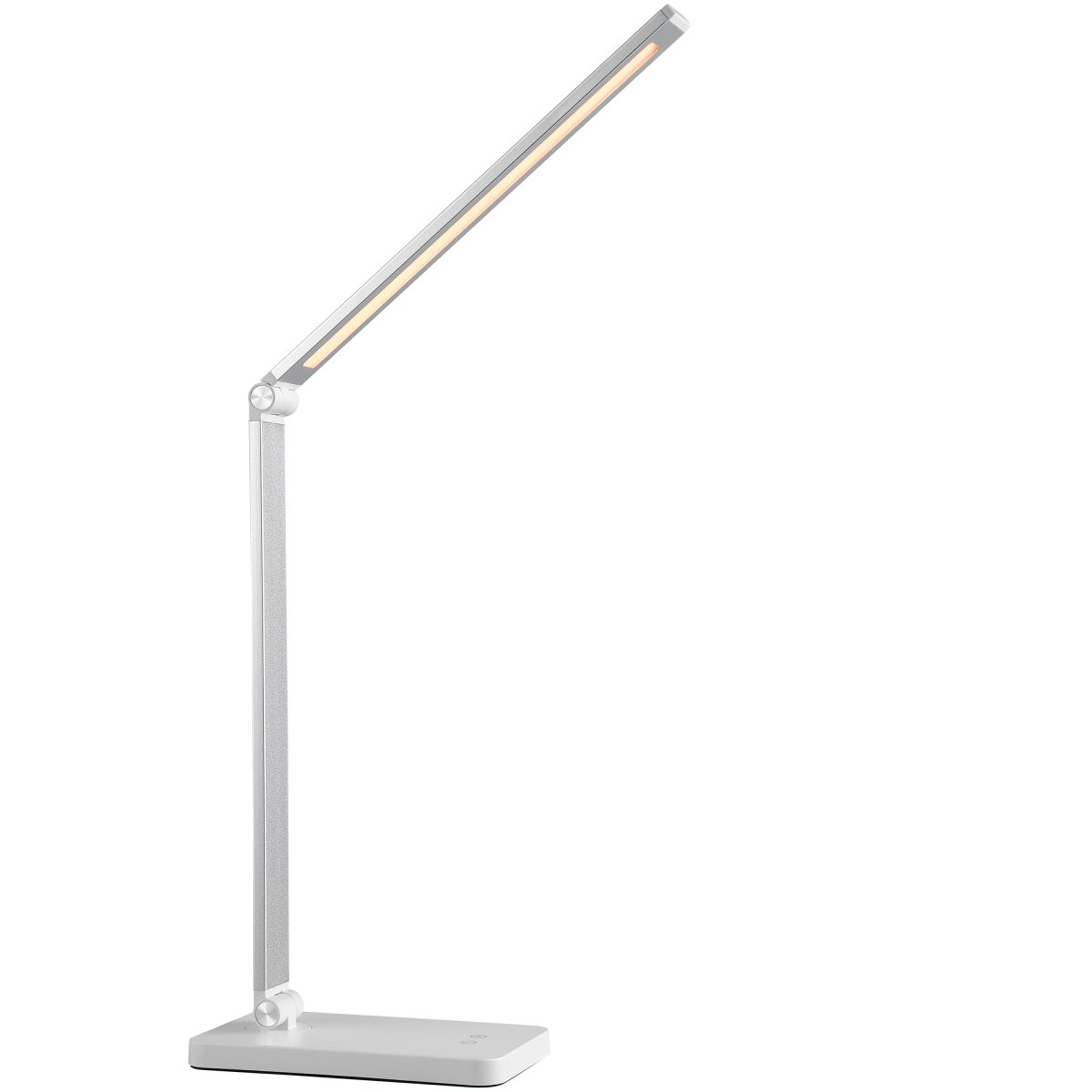 Lomina 38cm Hvit skrivebordslampe Fra Brilliant - Med både USB-C- og USB-kontakter kan du enkelt lade eksterne enheter direkte fra lampen, noe som gjør Lomina til en praktisk og stilig løsning for moderne skrivebord.