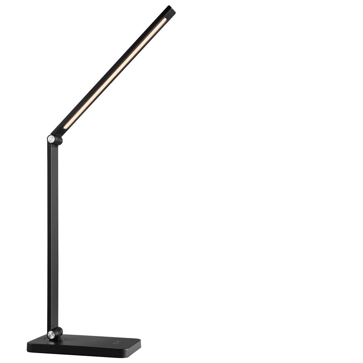 Lomina 38cm Svart skrivebordslampe Fra Brilliant - Med både USB-C- og USB-kontakter kan du enkelt lade eksterne enheter direkte fra lampen, noe som gjør Lomina til en praktisk og stilig løsning for moderne skrivebord.