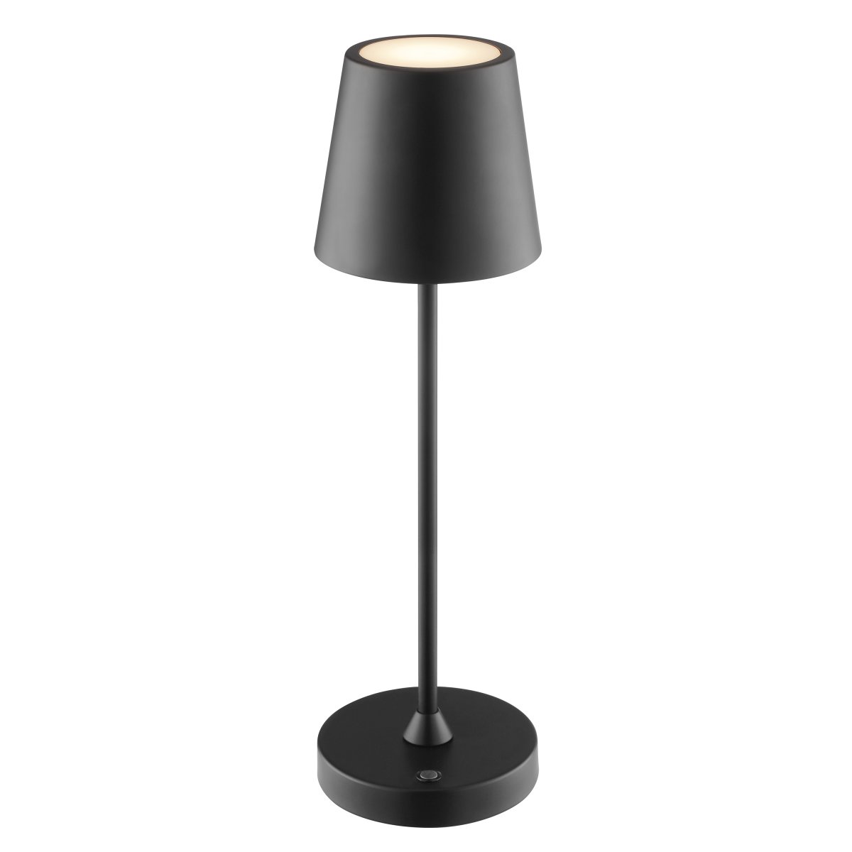 Elora 37cm Svart bærbar Fra Brilliant - Lampen er laget av metall og plast og er utstyrt med en berøringsdimmer på lampebasen.