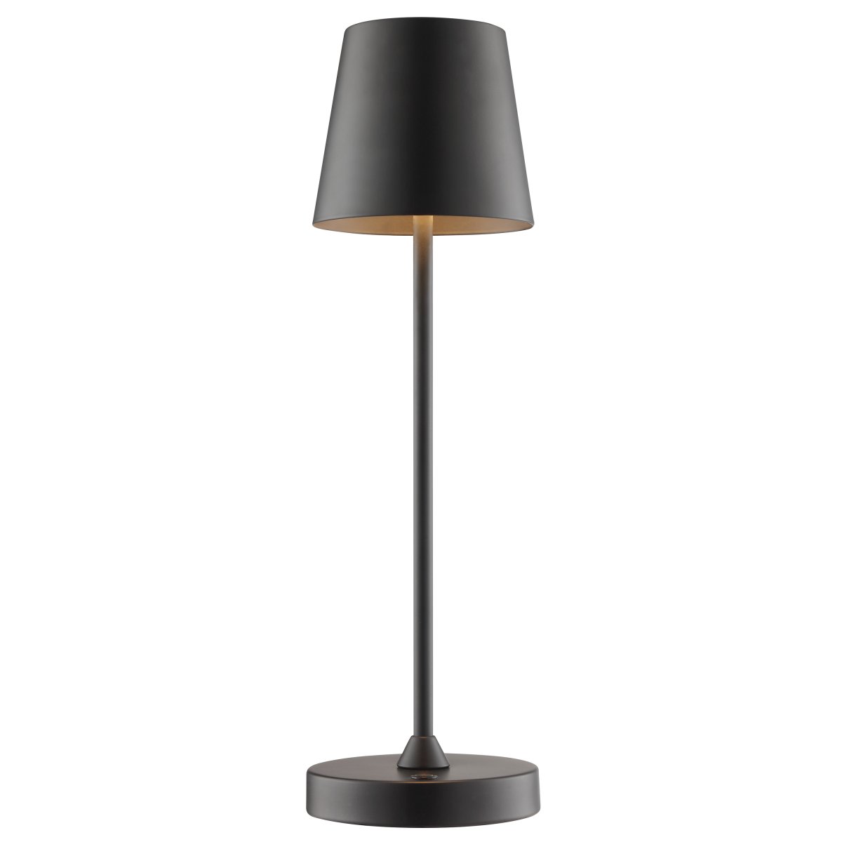 Elora 37cm Svart bærbar Fra Brilliant - Lampen er laget av metall og plast og er utstyrt med en berøringsdimmer på lampebasen.