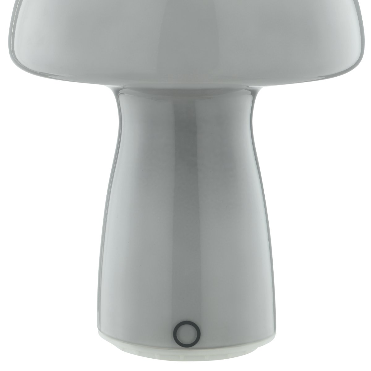 Erik 22cm Grå bærbar Fra Brilliant - Erik er en b&aelig;rbar og oppladbar bordlampe med et sjarmerende glassdesign i en gr&aring; finish som ligner en liten sopp.