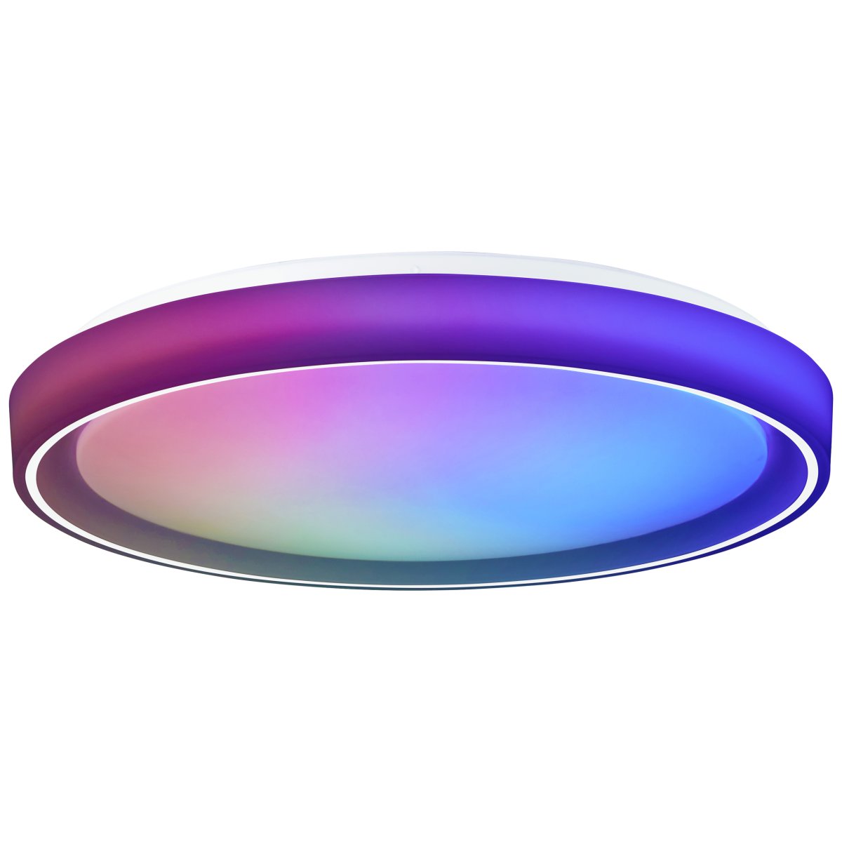 Floco Ø50 Hvit barnelampe Fra Brilliant - For en ekstra visuell opplevelse er Floco utstyrt med en RGB-funksjon som ikke bare lar lampen skinne i flere farger, men ogs&aring; i flere farger samtidig &ndash; perfekt for &aring; skape en summing eller glede barn p&aring; rommet sitt.