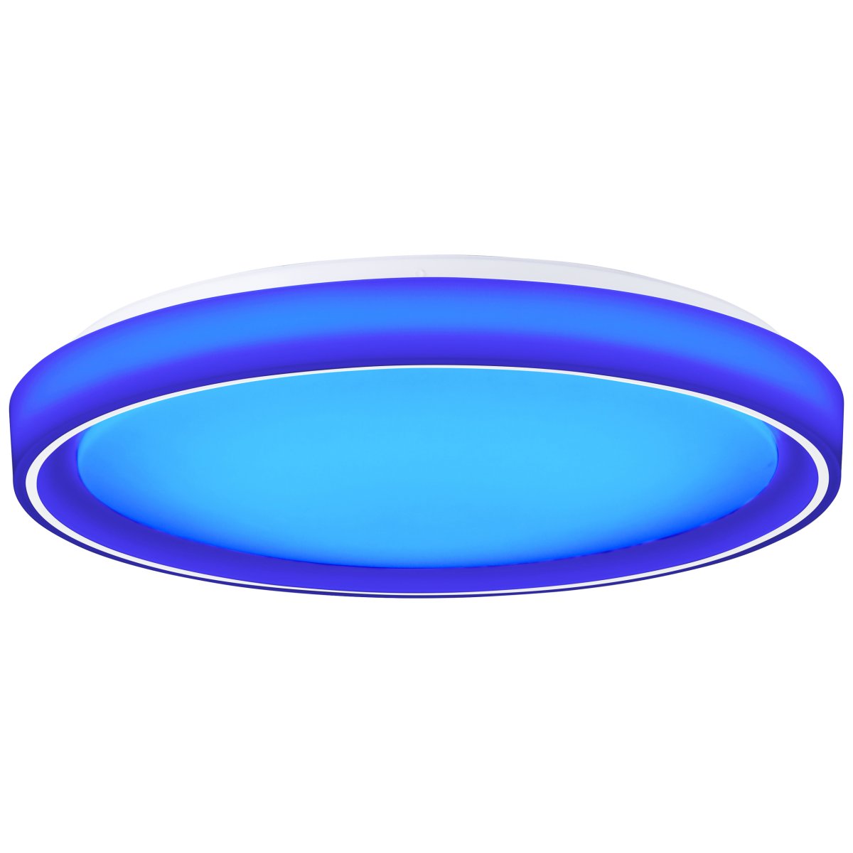 Floco Ø50 Hvit barnelampe Fra Brilliant - For en ekstra visuell opplevelse er Floco utstyrt med en RGB-funksjon som ikke bare lar lampen skinne i flere farger, men ogs&aring; i flere farger samtidig &ndash; perfekt for &aring; skape en summing eller glede barn p&aring; rommet sitt.