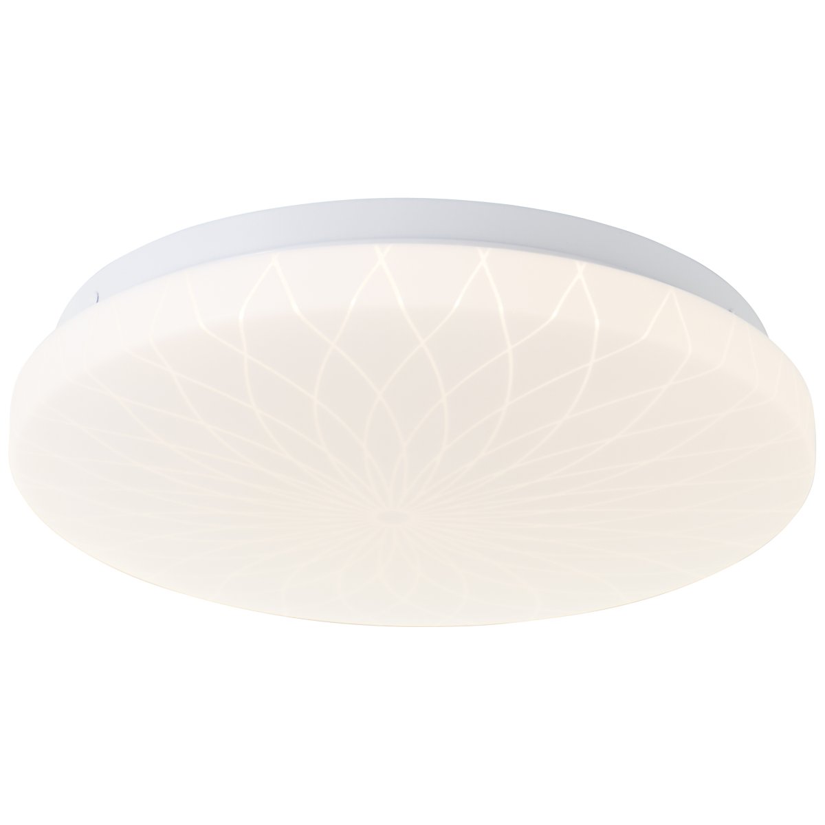Farah Ø26 Hvit plafond Fra Brilliant - Den integrerte LED-lyskilden gir et varmt hvitt lys p&aring; 3000K og har en lysstyrke p&aring; 1400 lumen &ndash; perfekt for &aring; skape et hyggelig og godt opplyst milj&oslash; i for eksempel en gang eller et kj&oslash;kken.