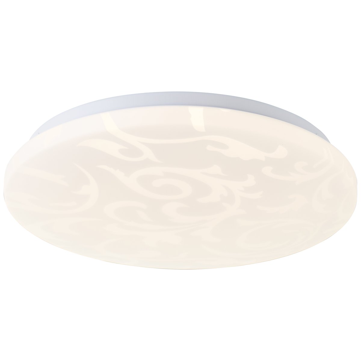 Clarica Ø34 Hvit plafond Fra Brilliant - Den integrerte LED-lyskilden gir et varmt hvitt lys på 3000K og har en lysstyrke på 2600 lumen – perfekt for å skape et hyggelig og godt opplyst miljø i for eksempel en gang eller et kjøkken.