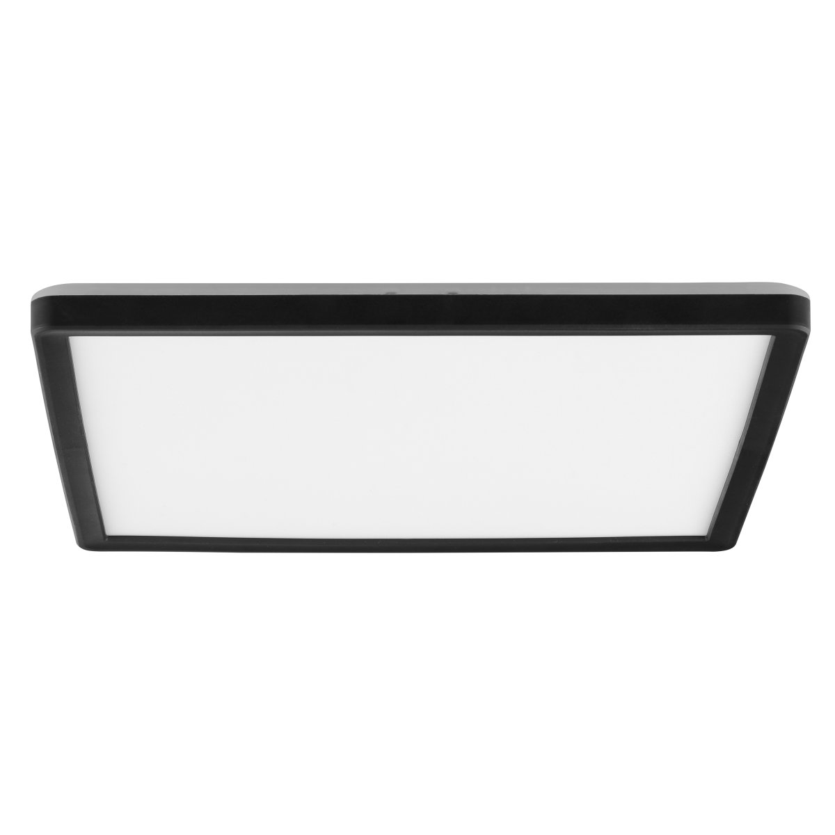 Avola 30cm Svart plafond Fra Brilliant - Avola er en moderne taklampe laget utelukkende av plast, med en svart ramme som elegant omgir et integrert LED-panel.