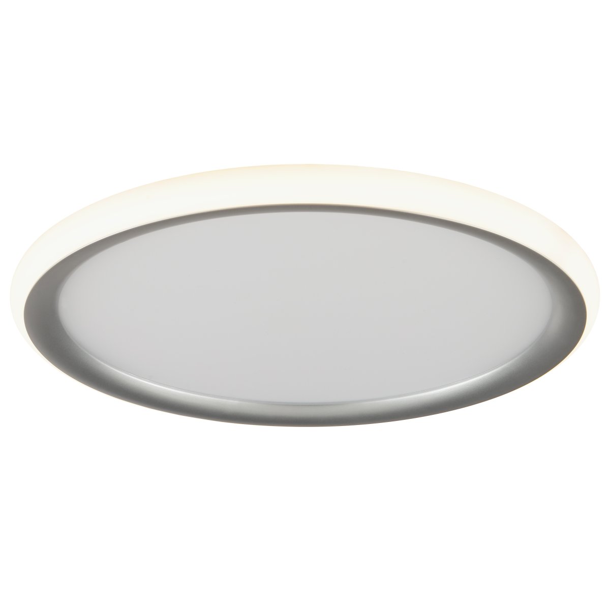 Carloz Ø40 Sølv plafond Fra Brilliant - Carloz er en smart og elegant l&oslash;sning som passer like godt i stuer som p&aring; soverom eller kj&oslash;kken, hvor det er behov for forskjellige lysstyrkeniv&aring;er og stemninger i l&oslash;pet av dagen.