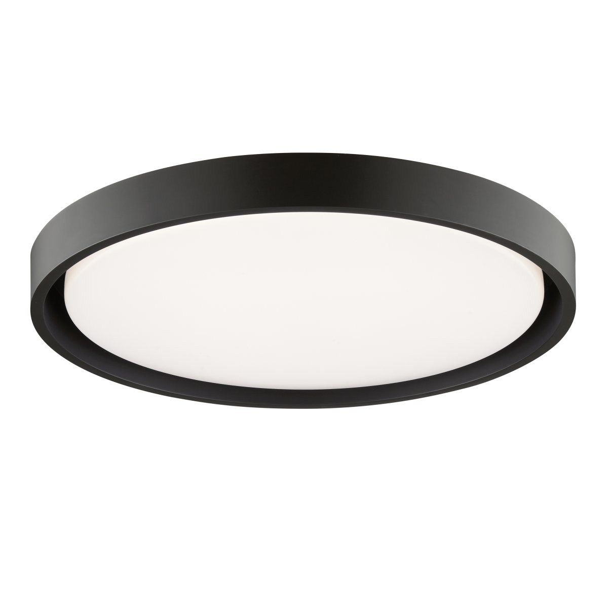 Sonora Ø40 Svart plafond Fra Brilliant - Sonora er en stilig taklampe laget av metall og plast, designet med en svart ramme som rammer inn det runde LED-panelet på en moderne og diskret måte.
