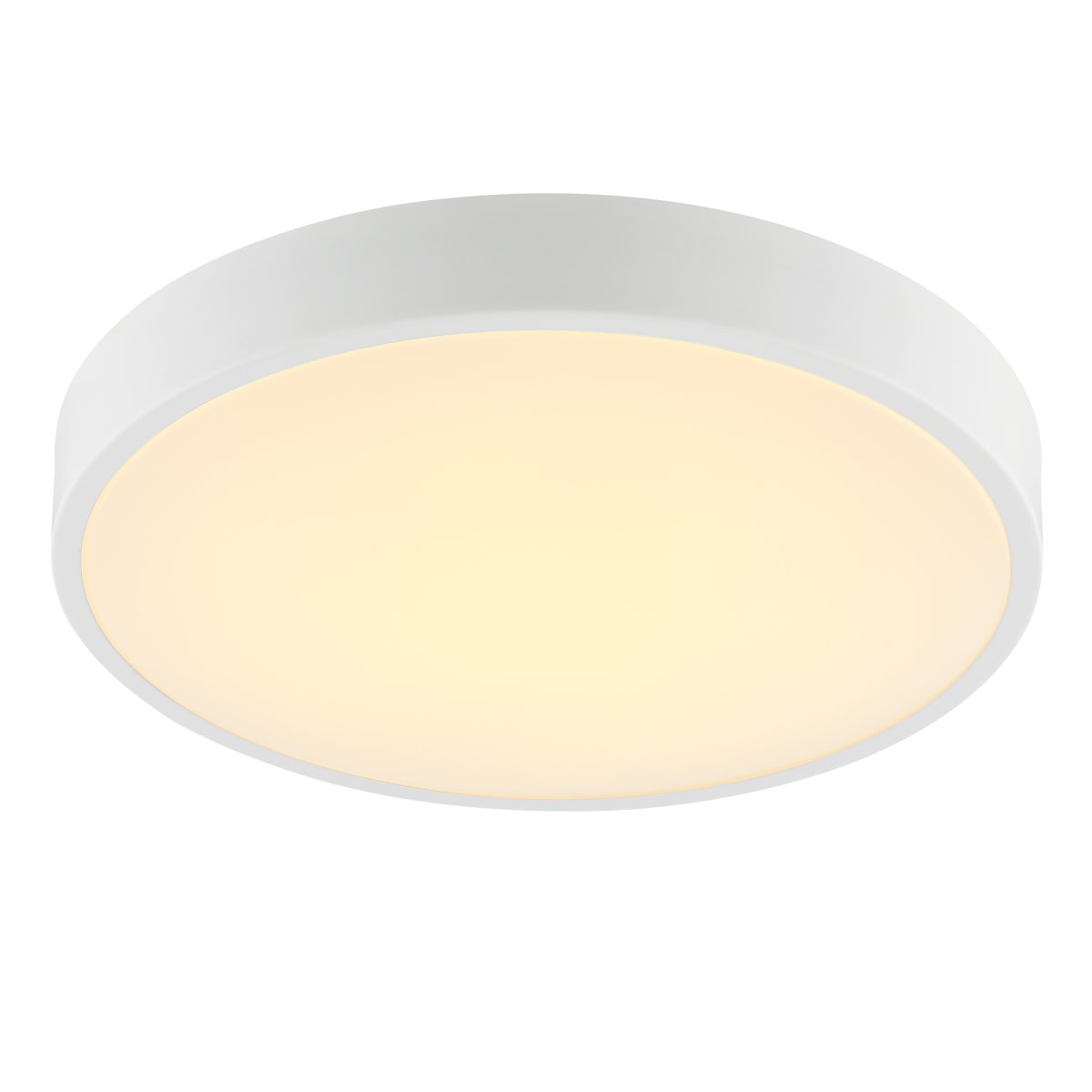 Slimline Ø40 Hvit plafond Fra Brilliant - Slimline er en stilig taklampe i plast og metall, designet med en hvit ramme og hvitt LED-panel for et moderne utseende som passer perfekt inn på soverom eller andre stille omgivelser.