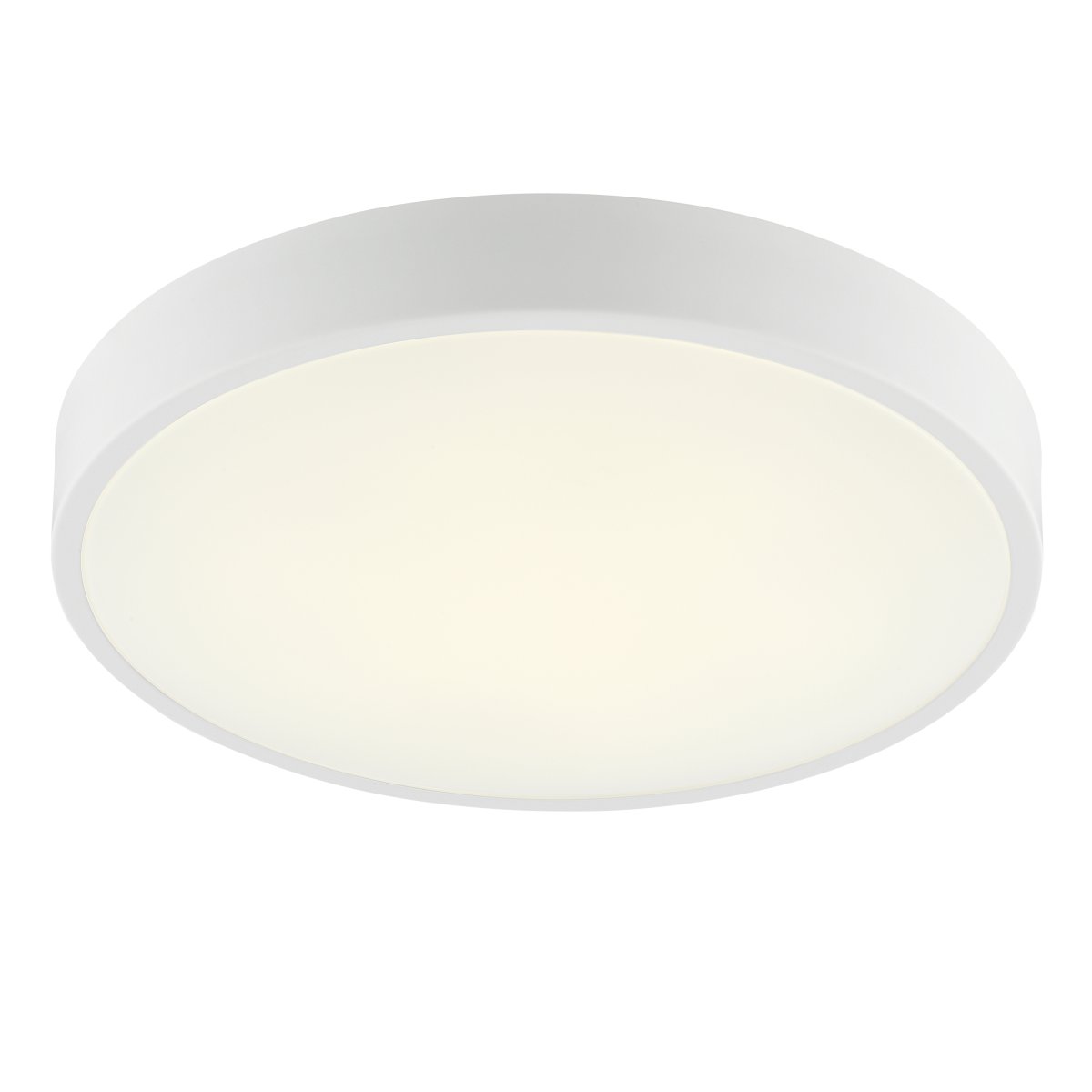 Slimline Ø40 Hvit plafond Fra Brilliant - Slimline er en stilig taklampe i plast og metall, designet med en hvit ramme og hvitt LED-panel for et moderne utseende som passer perfekt inn på soverom eller andre stille omgivelser.