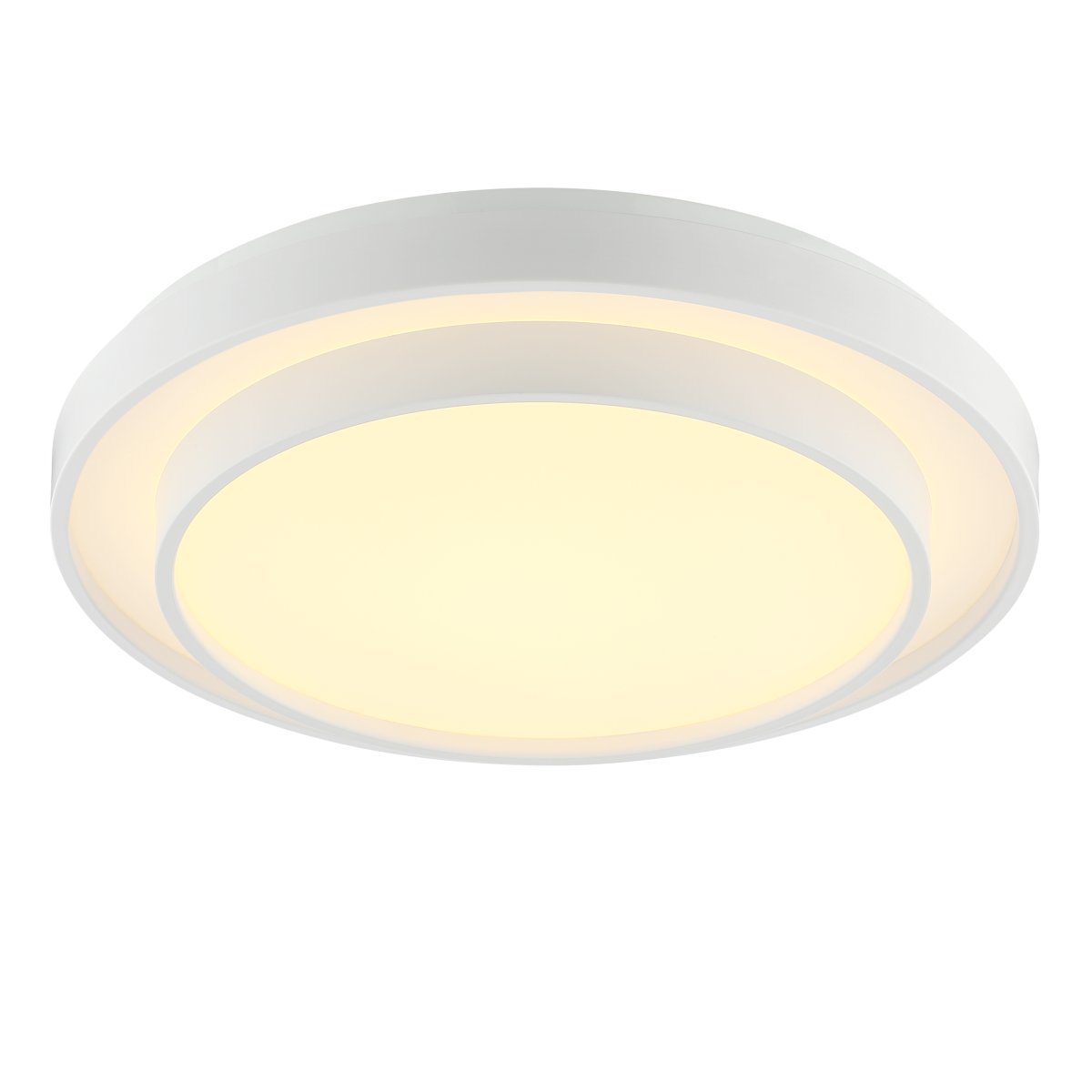 Faruz Ø40 Hvit plafond Fra Brilliant - Faruz er en stilig taklampe i plast og metall, designet med en hvit ramme og hvitt LED-panel for et moderne utseende som passer perfekt inn i soverom eller andre stille omgivelser.