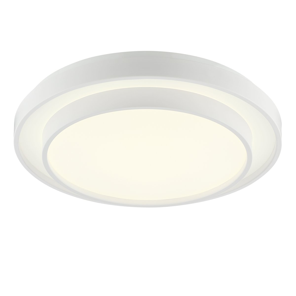 Faruz Ø40 Hvit plafond Fra Brilliant - Faruz er en stilig taklampe i plast og metall, designet med en hvit ramme og hvitt LED-panel for et moderne utseende som passer perfekt inn i soverom eller andre stille omgivelser.