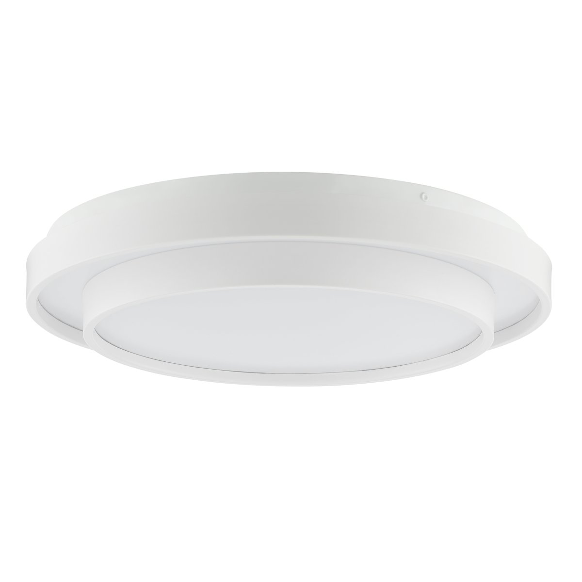 Faruz Ø40 Hvit plafond Fra Brilliant - Faruz er en stilig taklampe i plast og metall, designet med en hvit ramme og hvitt LED-panel for et moderne utseende som passer perfekt inn i soverom eller andre stille omgivelser.