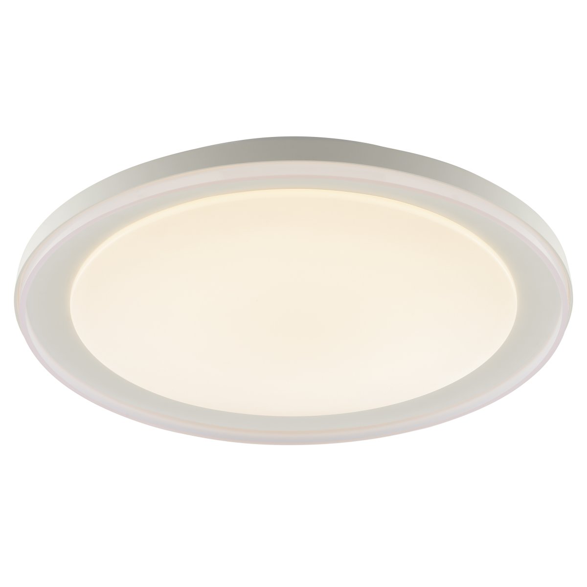 Pederson Ø45 Hvit plafond Fra Brilliant - Pederson er en stilig taklampe i plast og metall, designet med en hvit ramme og hvitt LED-panel for et moderne utseende som passer perfekt inn i soverom eller andre stille omgivelser.