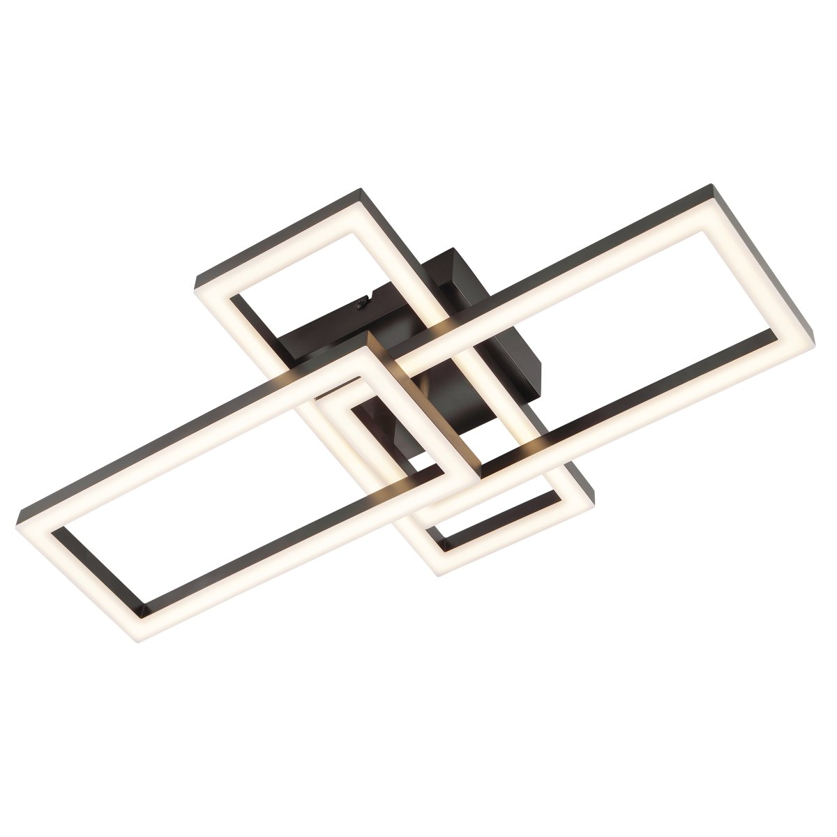 Jorvic 47cm Svart plafond Fra Brilliant - Jorvic er en moderne taklampe laget av metall og plast, hvis grafiske og geometriske design gjør den til et særegent blikkfang i alle moderne interiører.