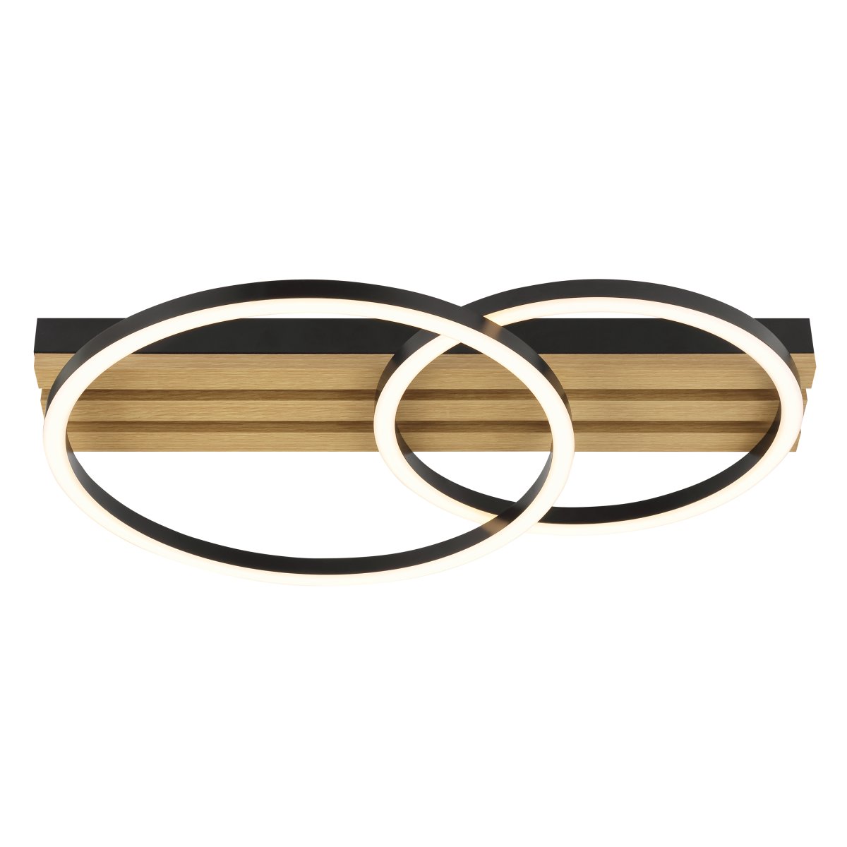 Calma 54cm Svart plafond Fra Brilliant - Calma er en moderne taklampe med en varm og naturlig følelse takket være det kombinerte designet i tre og svart metall.
