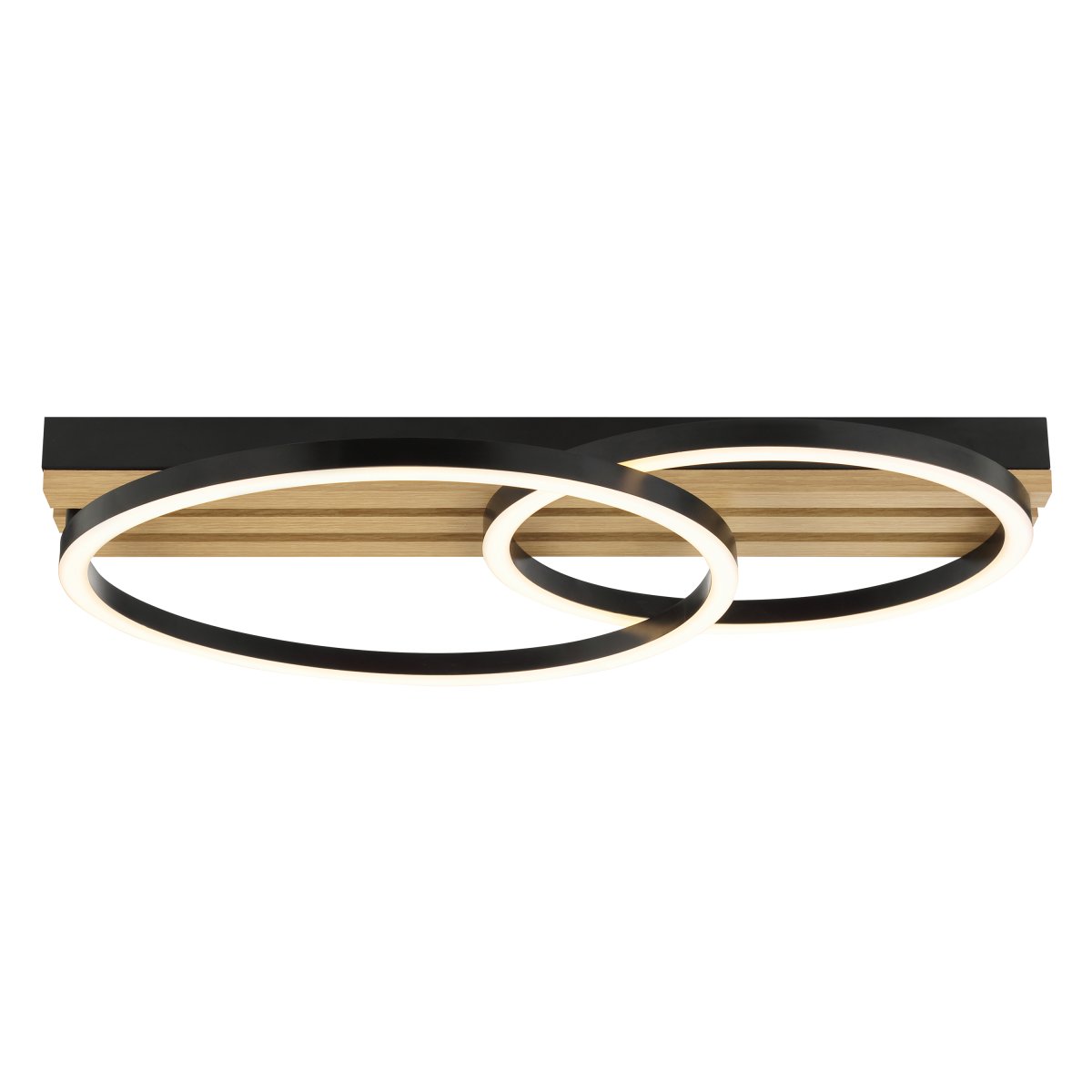 Calma 54cm Svart plafond Fra Brilliant - Calma er en moderne taklampe med en varm og naturlig følelse takket være det kombinerte designet i tre og svart metall.